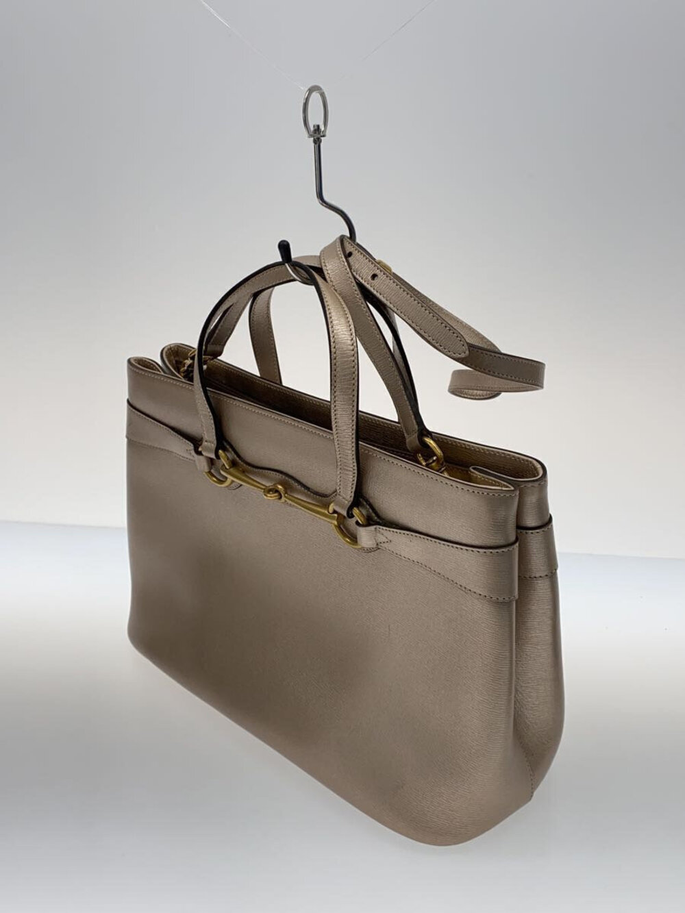 Gucci Bright Bit tote metallic gold leather horsebit - Picture 2 of 7
